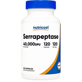 Nutricost Serrapeptase 40,000 SPU, 120 Capsules - Gluten Free, Non-GMO, and Vegetarian Friendly