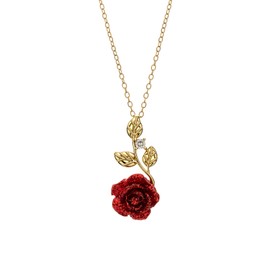 rgwtgkyh Red Rose Necklaces for Women Gold Trendy Cute Dainty Rose Flower Pendant Necklace Valentines Day Birthday Jewelry Gifts for Wife Girlfriend