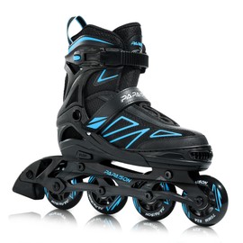 PAPAISON Boys Inline Skates Ages 5-8 8-12, Adjustable Size Beginner Roller Skates Blades for Kids Youth (Blue, Small - Little Kid (11C-13C US))