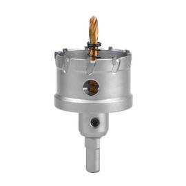 1-2/3 inch / 42mm Carbide Tipped Hole Saw,Metal Steel Hole Saw with a Drill Bit, Hole Cutter for Thick Metal,Stainless Steel,Sheet Metal, Iron and Wood. (42mm (1-2/3 inch))
