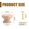 GMHLLES Wooden Drawer Knobs, 6 Pcs Wooden Door Knobs Handles