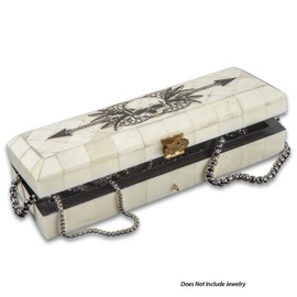 K Exclusive Skull & Arrow Bone Box Jewelry Keepsake Organizer Treasure Chest Trinket Holder