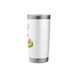 Beagle with Easter Bunny Ears and Colorful Easter Eggs Stainless Steel Insulated Tumbler