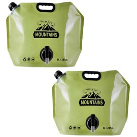 AaiLucky Collapsible Water Container Bag, Portable Water Storage Jug with Spigot, BPA-Free Leakproof Foldable Water Bottles Bag for Camping Hiking Outdoor Sports Backpack Emergency, 2.1 Gallon