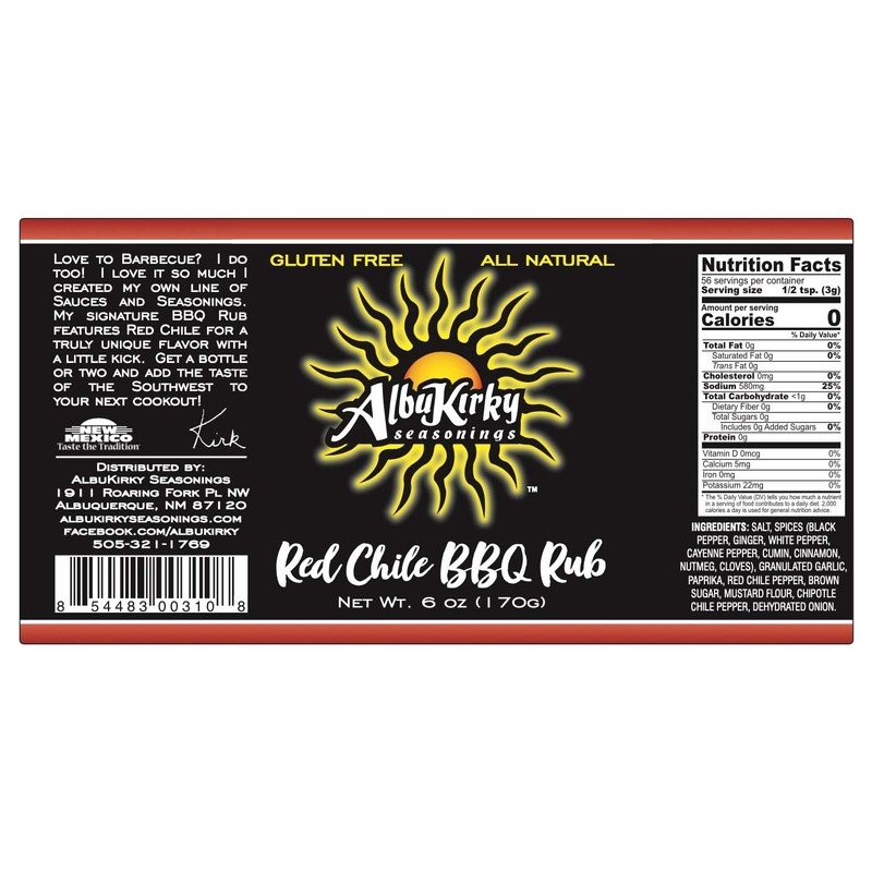 AlbuKirky Seasonings Red Chile BBQ Rub - Hatch Red Chile,