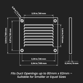 Repa Market 4 x 4 Inch Air Vent Cover/White Galvanized Steel Louvered Grill Cover with Mesh Screen/Wall or Ceiling Vent/Durable Flush Mount HVAC Register for Indoor and Outdoor Ventilation