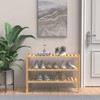 ROMGUAR CRAFT (Thick Bamboo Shoe Rack for Entryway, 3-Tier Free