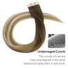 HOTBANANA Tape in Hair Extensions, 20 Inch 10pcs Ombre Walnut