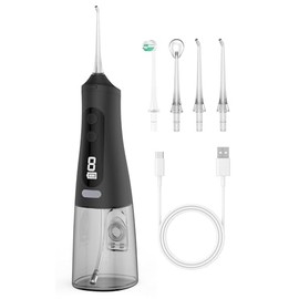 Leistungsstarke Munddusche 9 Modi & 4 Düsen Kabellose Munddusche IPX7 Wasserdicht Wasser Flosser 350ML Abnehmbarer Wassertank für Haus & Reisen bn