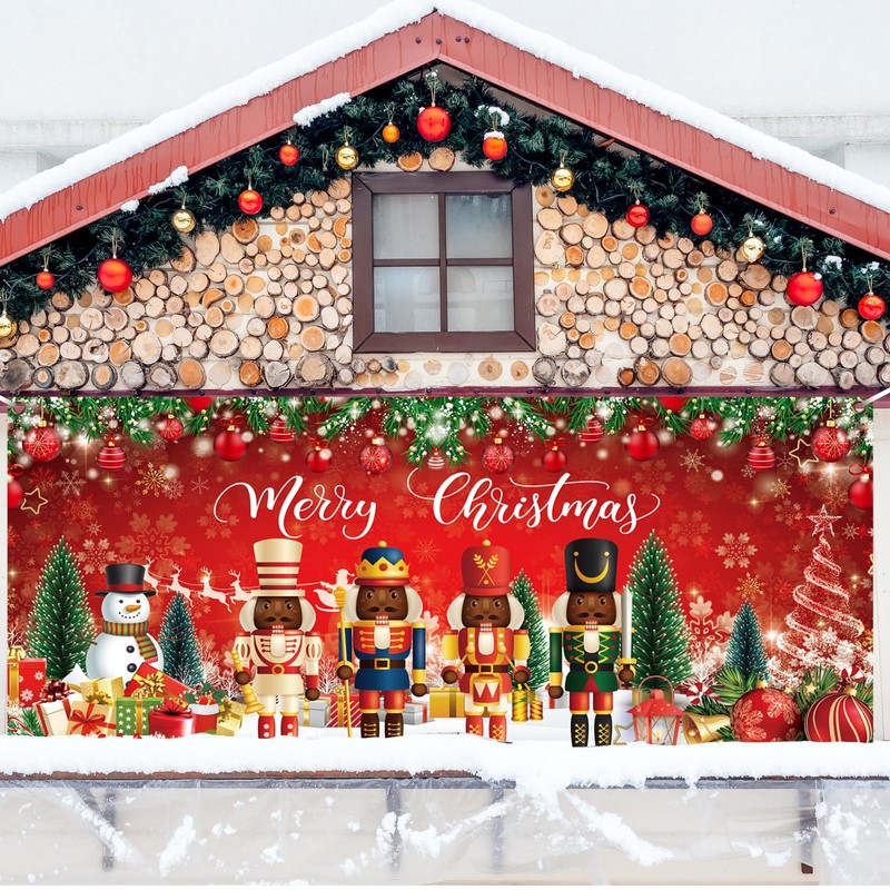 Preboun Black Nutcracker Christmas Garage Door Decoration 6 x 13