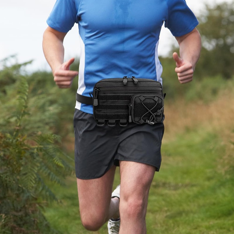 Tactical Pouch, Molle EDC Pouch Bag with Adjustable Waist Strap,