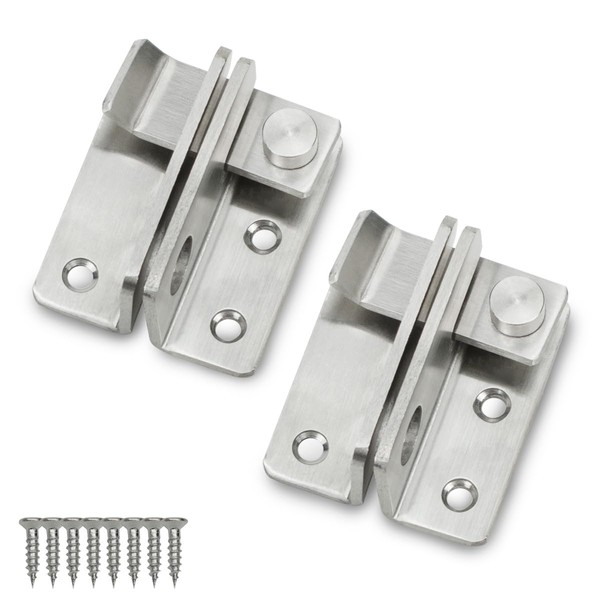 Bwintech 2 Pcs 2.4 Inch Satin Nickel Flip Gate Latches,