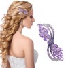 Elegant Crystal Hair Barrette, Purple Marquise Rhinestone Design, Silver-Tone Metal,