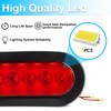 LIGBT 2PCS 6 Inch Oval Red LED Trailer Tail Lights