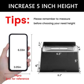 MYMULIKE Bed Risers 5 Inch Heavy Duty, Oversized Furnitures Risers 5 inch Support 6000 lbs, Bed Table Rising Blocks, Fits for Couch, Sofa, Chair, Furniture Lifts (Black 6 Pack, 5 inch)