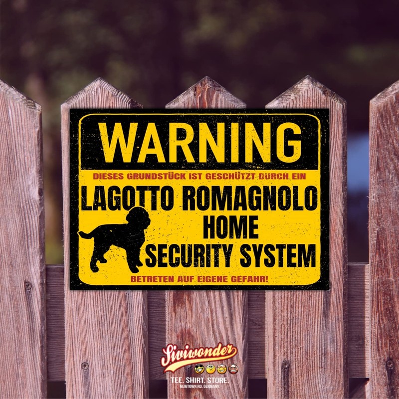 Lagotto Romagnolo Sign Warning Security System Door Sign Dog Sign