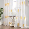 MIULEE Curtains with Yellow and White Leaves Pattern, Embroidery Curtain