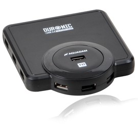 USB Hub 10 Port by Duronic USB10BH BLACK AQUADAM High Speed 480Mbps