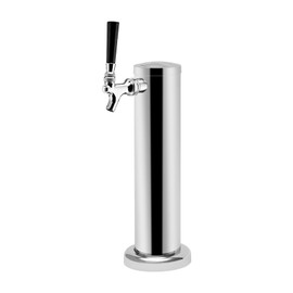 Single Tap Beer Dispenser Tower, 3" Stainless Steel Draft Beer Tower Kegerator Beverage Dispenser Kit with Self-Closing Faucet Spring for Home Brewing Beer Kegging