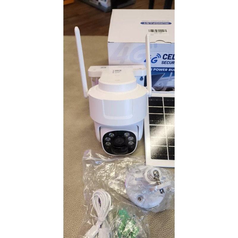 runofast 4G LTE Cellular Security Camera Solar-Powered No WiFi Needed