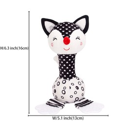 D-KINGCHY Baby Toys 0-12 Months, Black and White Newborn Toys, Soft Plush Rattle Stuffed Animal Toy with Teether and Sound, Developmental Hand Grip Toys (Fox)