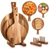 Hushee 3 Pcs Pizza Cutting Board Acacia Wood Cutting Board