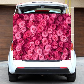 Ticuenicoa Pink Rose Trunk or Treat Car Decorations - Rose Wall Background & Valentine's Day Backdrop, Wedding Photo Booth, Girls Birthday, Bridal Shower Party Banner, 49.3x39.4 inches