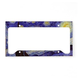 CafePress Van Gogh Starry Night License Plate Holder Aluminum License Plate Frame, License Tag Holder