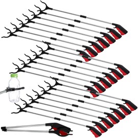 Norme 20 Pcs Foldable Grabber Reacher Tool Bulk, 32.7" Long Handle Trash Picker for Elderly, Lightweight Handy Aid Nonslip Claw Grabber for Arm Extension 360 Rotating Pickup Stick