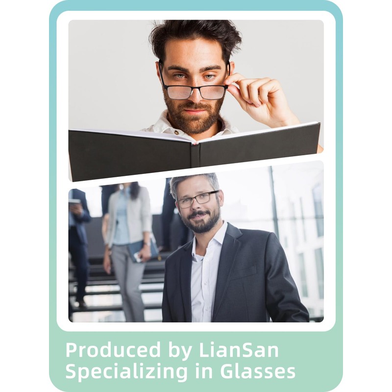 LianSan 2Pack Progressive Multifocus Reading Glasses - for Men Women,No-Line