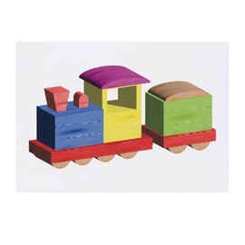 'Colorful Train Toy' Temporary Tattoo - Water Resistant, Skin-Safe, Non-Toxic Transfer (TO00082225)
