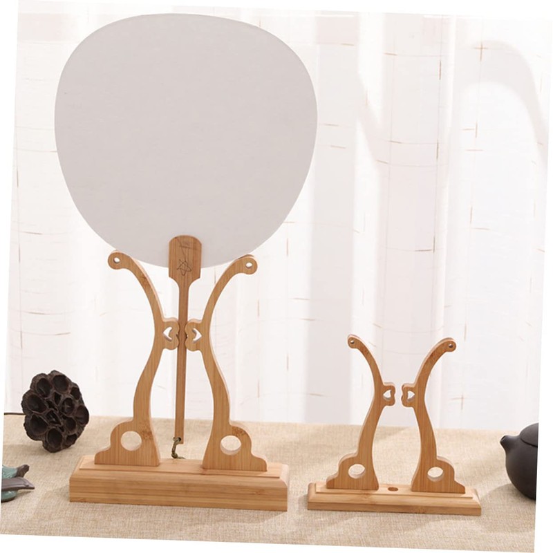 VILLFUL Traditional Chinese Style Folding Stand Stable Circle Fan Holder