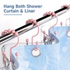 Titanker Shower Curtain Hooks Rings, Rust-Resistant Metal Double Glide Shower