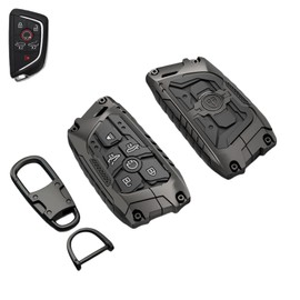 Heavy Metal Key Fob Cover Case Protector for Corvette C8, Keychain, Accessories for 2020 2021 2022 2023 2024 2025 Corvette C8 (6 Buttons)