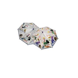 Floss & Rock Dino Transparent Colour Changing Kids Umbrella, 23.6 Inch, Multicolor