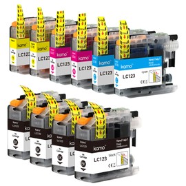 kamo LC123 Multipack Printer Cartridges (4BK, 2C, 2M, 2Y) - Compatible with Brother LC123 LC121, for DCP-J552DW, DCP-J4110DW