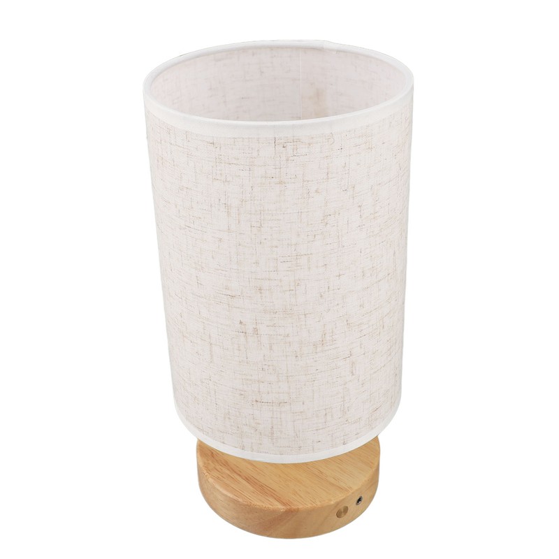 LED Bedside Lamp Touch Control Wood Nightstand Lamp Desk Cabinet