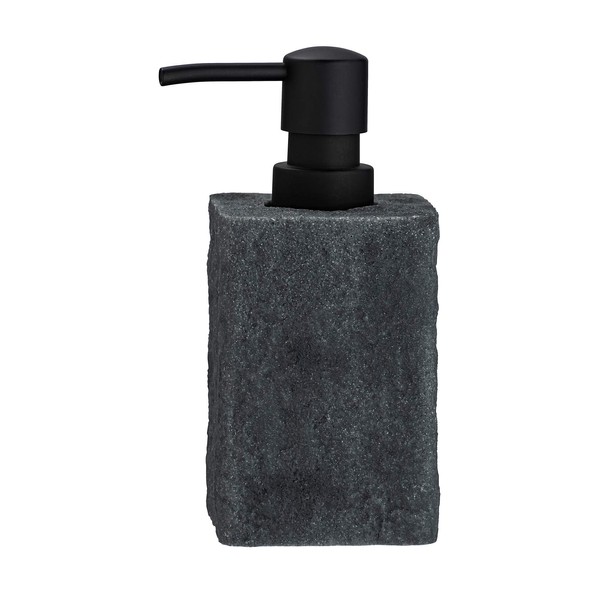 Wenko Villata Grey Liquid Soap Dispenser 0.3 L, Polyresin, Charcoal, 7 x 15 x 7 cm