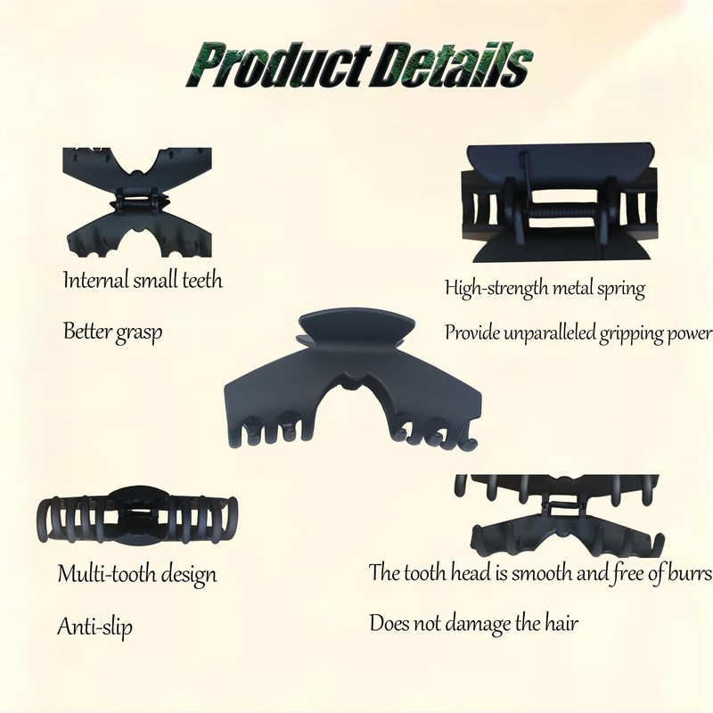 3 PCS Hat Claw Clip for Women,Large Claw Clip for