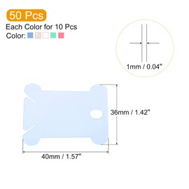 PATIKIL Plastic Floss Bobbin, 50 Pack Sewing Thread Card Board for Cross Stitch Embroidery Storage Organizer, Multicolor