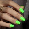 KQueenest Bright Green Press on Nails Short Coffin, Short False