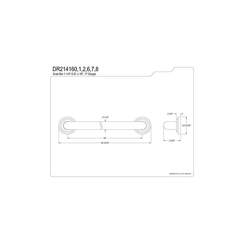 Kingston Brass DR214162 Designer Trimscape Milano 3-Layer Flange 16-Inch Grab