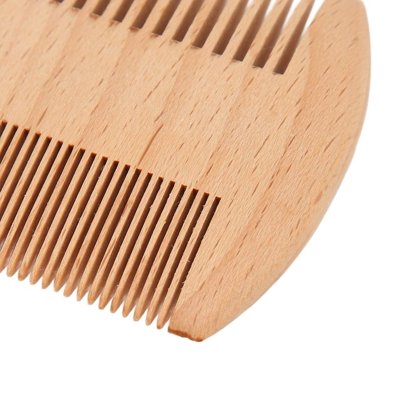 Lice Comb, Wooden Beard Comb, Professional Portable Double Sided Fine