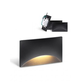 LEONLITE 3-Pack 5CCT 120V LED Step Lights, Anti-Glare, Black