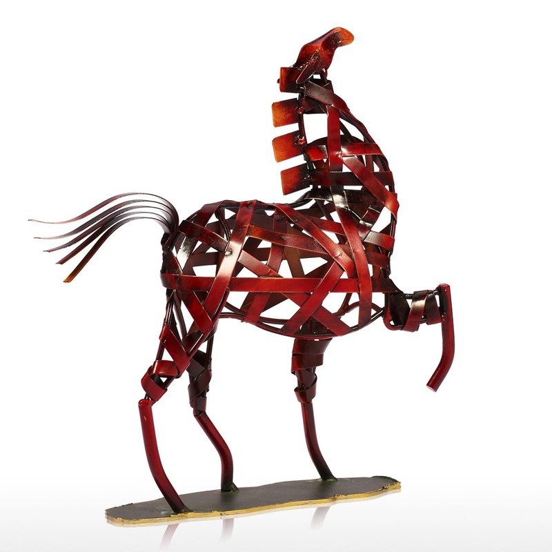 TOOARTS Metal Sculpture Metal weaving horse Home Furnishing Articles Handicrafts