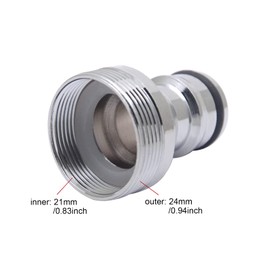 Pack of 2 Hose Connection Fittings M24 Male Thread Tap Adapter and M21 Female Hose Fitting Quick Connection Set for Garden Kitchen Washing Machine Universal Tap