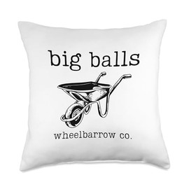 Vintage Big Balls Wheelbarrow Co. D.O.G.E Throw Pillow