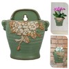 SUPVOX Ceramics Green Hanging Planters for Wall Wall Flower Pot