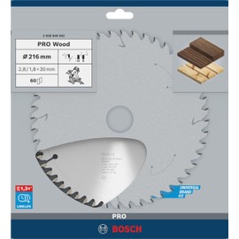 Bosch 2608640642 Opti Wood Mitre Circular Saw 216×2.8×30, 60, Silver, 216 x 2.8 x 30 mm