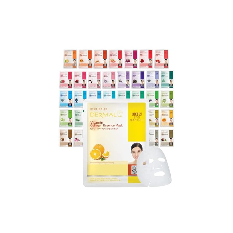 DERMAL Collagen Essence Full Face Facial Mask Sheet (39 Combo